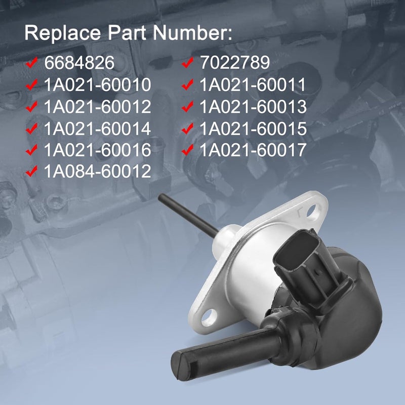 DICMIC Fuel Shut Off Solenoid Replacement for Kubota V2003 V2203 V2403 D1503 D1703 D1803 L2800 L3130 L3200 L3240 L3400 L3430 L3940 L3540 L3700 L3800 L3830 L39 Replace# 6684826, 1A021-60010 - Image 3
